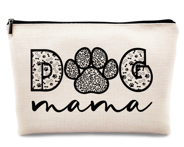 Dog Mom Makeup Bag – Paw Print Cosmetic Pouch