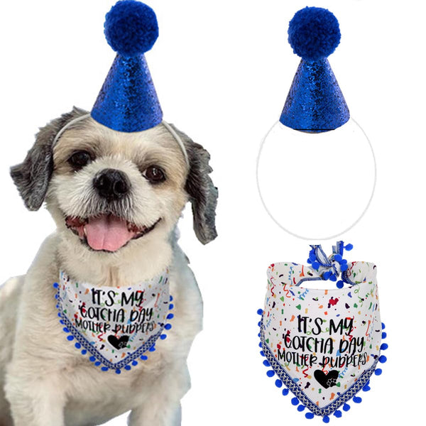 Dog Birthday Hat & Bandana Set – Boy