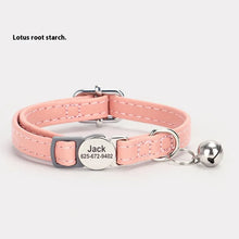 Engraved Leather Collar with Bell