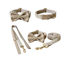 Nude Velvet Bow Pet Collar Set