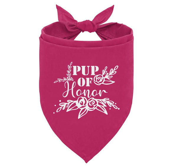 "Pup of Honor" Dog Bandana – Deep Pink