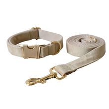 Nude Velvet Bow Pet Collar Set