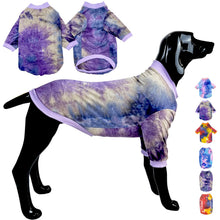 Tie-Dye Cotton Dog T-Shirt – Purple (Large)