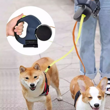 Dual Retractable Reflective Dog Leash – 360 Swivel