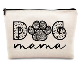 Dog Mom Makeup Bag – Paw Print Cosmetic Pouch