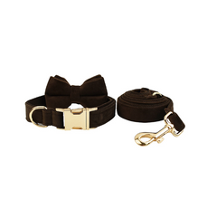 Velvet Dog Collar & Leash Set