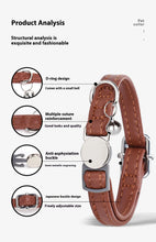 Engraved Leather Collar with Bell