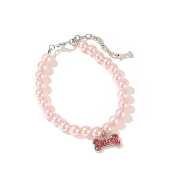 Pearl Flower Cat Necklace Collar