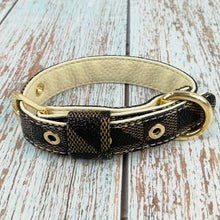 French Bulldog Plaid Leather Collar Set