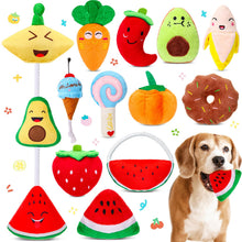Plush Fruit & Vegetable Squeaky Dog Toys