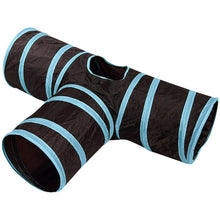 Collapsible 3-Way Pet Play Tunnel – Black