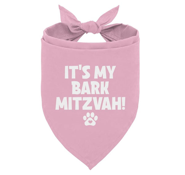 "Its My Barkmitzvah" Dog Bandana – Baby Pink