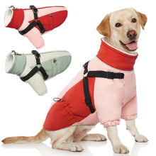 Fleece Lined Zip-Up Dog Snowsuit – Red XL
