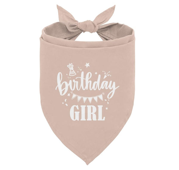 "Birthday Girl" Dog Bandana – Apricot Pink