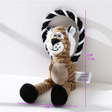 Plush Dog Toy with Squeaker – Monkey, Lion & Elephant