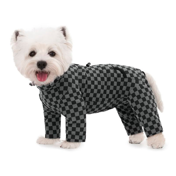 Plaid Turtleneck Dog Winter Pajamas