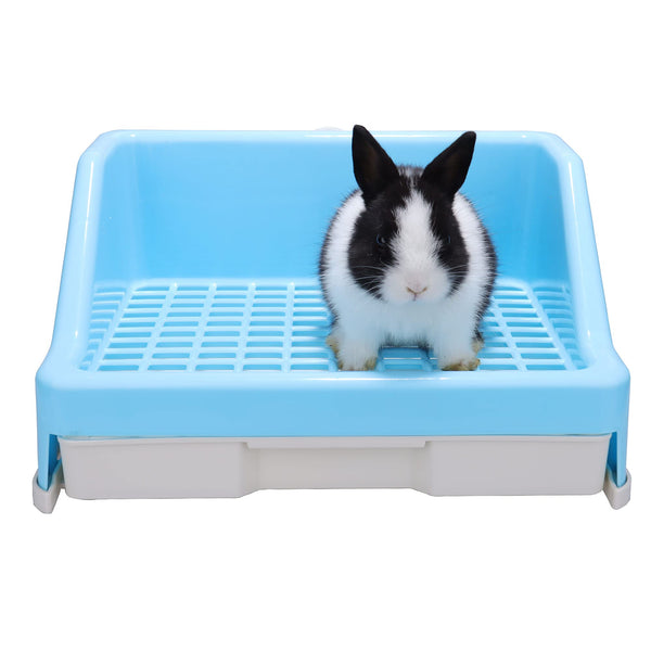Rabbit Litter Box with Drawer – Blue
