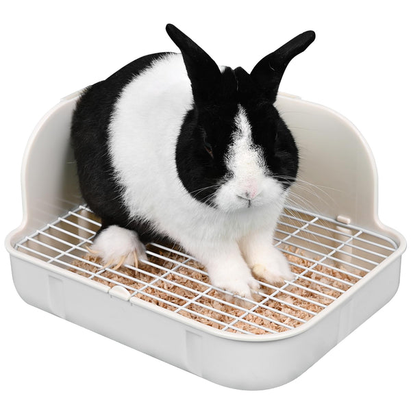 Square Rabbit Litter Box – White