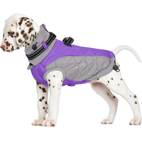 Reflective Turtleneck Dog Jacket – Purple (Small)