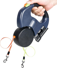 Dual Retractable Reflective Dog Leash – 360 Swivel