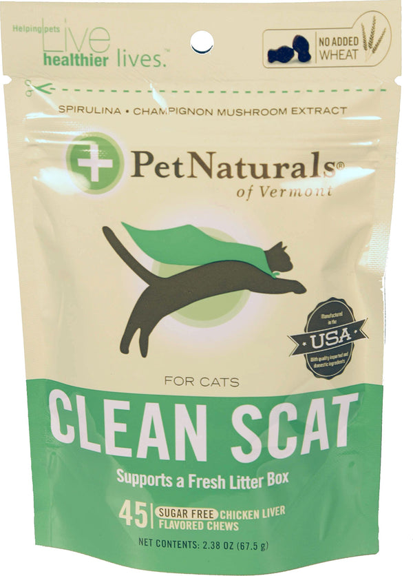 Clean Scat Odor Control Chews for Cats – 45 Ct