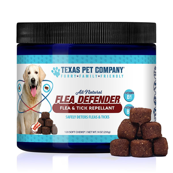 Texas Pet Company Natural Flea and Tick Prevention for Dogs Pills - Dog Flea and Tick Treatment Chewable Supplement - Oral Flea Treatment for Dogs Flea Pills Defense - All Breeds & Ages - Made in USA