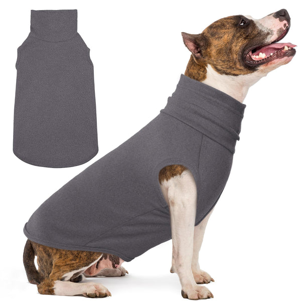 XL Stretch Fleece Turtleneck Dog Sweater – Grey