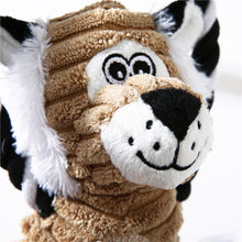 Plush Dog Toy with Squeaker – Monkey, Lion & Elephant