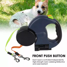Dual Retractable Reflective Dog Leash – 360 Swivel