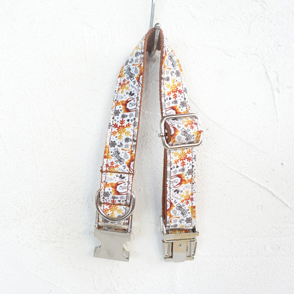 Handmade Golden Christmas Dog Collar by MUTTCO