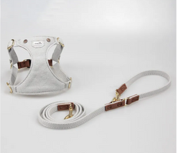 Denim & Leather Small Dog Harness