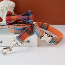 Orange Velvet Dog Collar & Rope Set