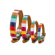 Colorful Striped PU Pet Collar