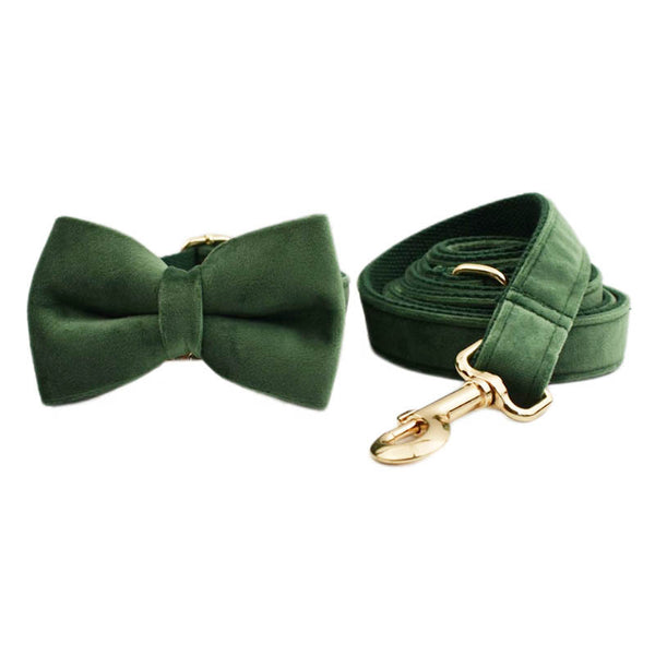 Velvet Dog Collar & Leash Set