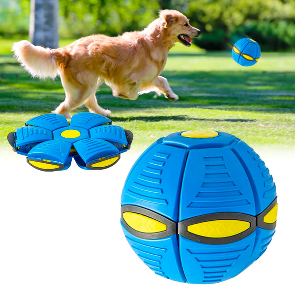 Interactive Flying Saucer Ball Dog Toy – Blue
