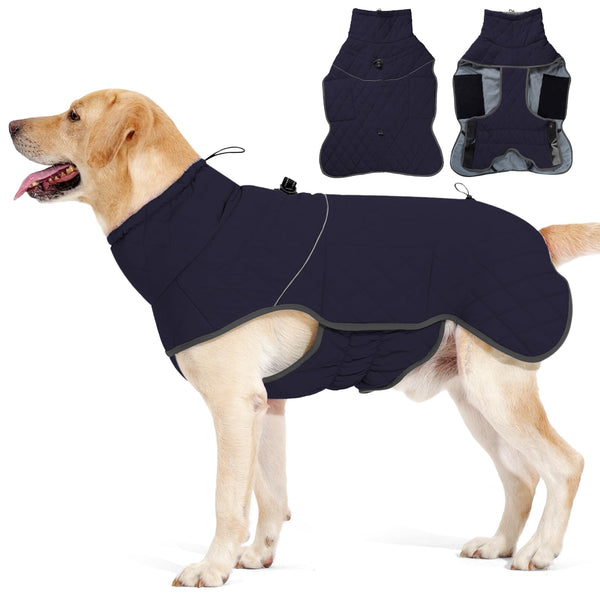 Reflective Waterproof Fleece Dog Jacket – Light Blue