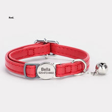 Engraved Leather Collar with Bell