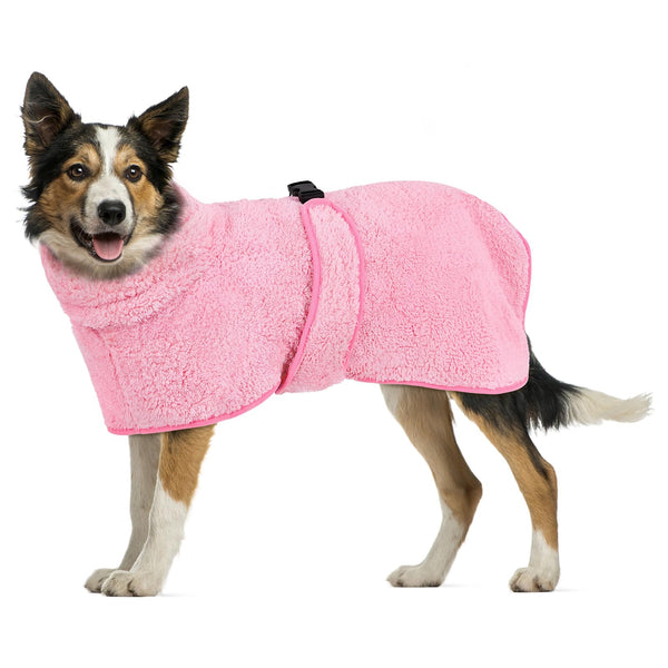 Quick-Dry Dog Bathrobe – Pink (XL)