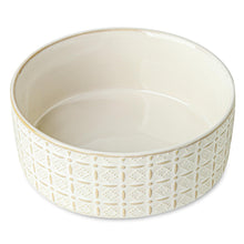 Ceramic Dog Food & Water Bowl – White 6.5