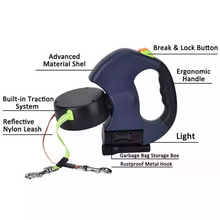 Dual Retractable Reflective Dog Leash – 360 Swivel