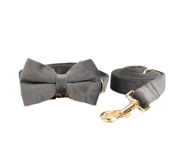 Velvet Dog Collar & Leash Set
