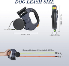 Dual Retractable Reflective Dog Leash – 360 Swivel