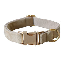 Nude Velvet Bow Pet Collar Set