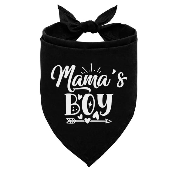 "Mamas Boy" Dog Bandana – Black