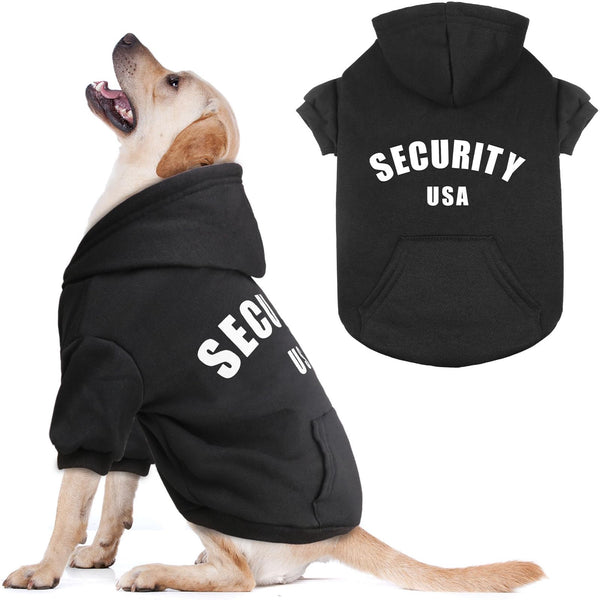 Warm Fleece Dog Hoodie with Pocket – M