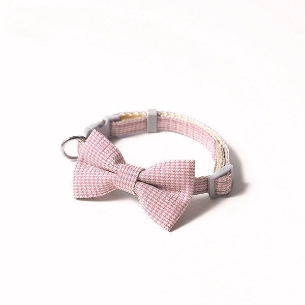 Houndstooth Bow Pet Collar