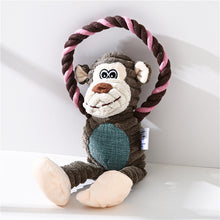 Plush Dog Toy with Squeaker – Monkey, Lion & Elephant
