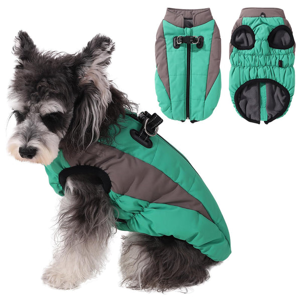 Waterproof Dog Coat with Built-In Harness