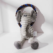 Plush Dog Toy with Squeaker – Monkey, Lion & Elephant